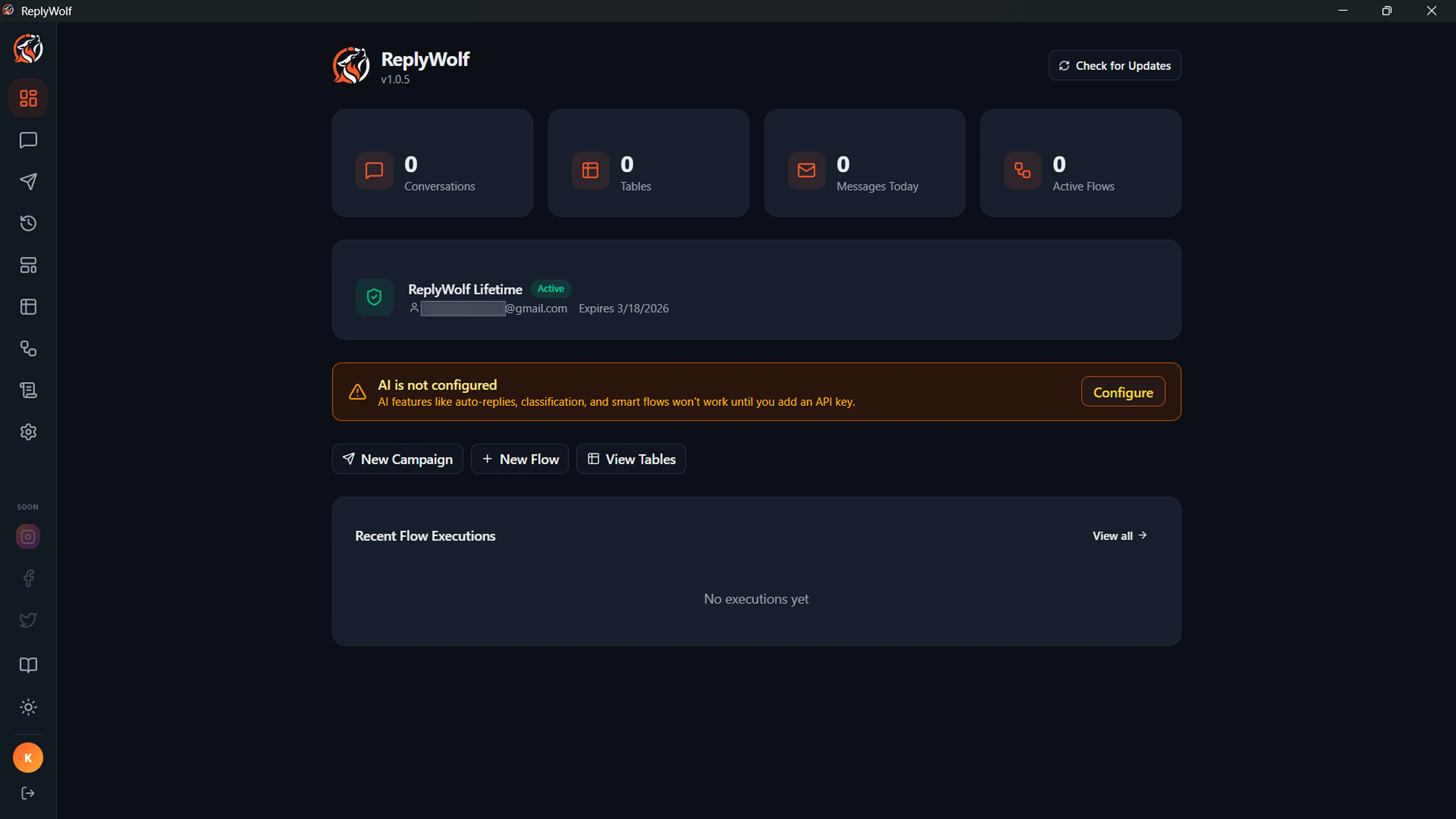 Dashboard AI Warning