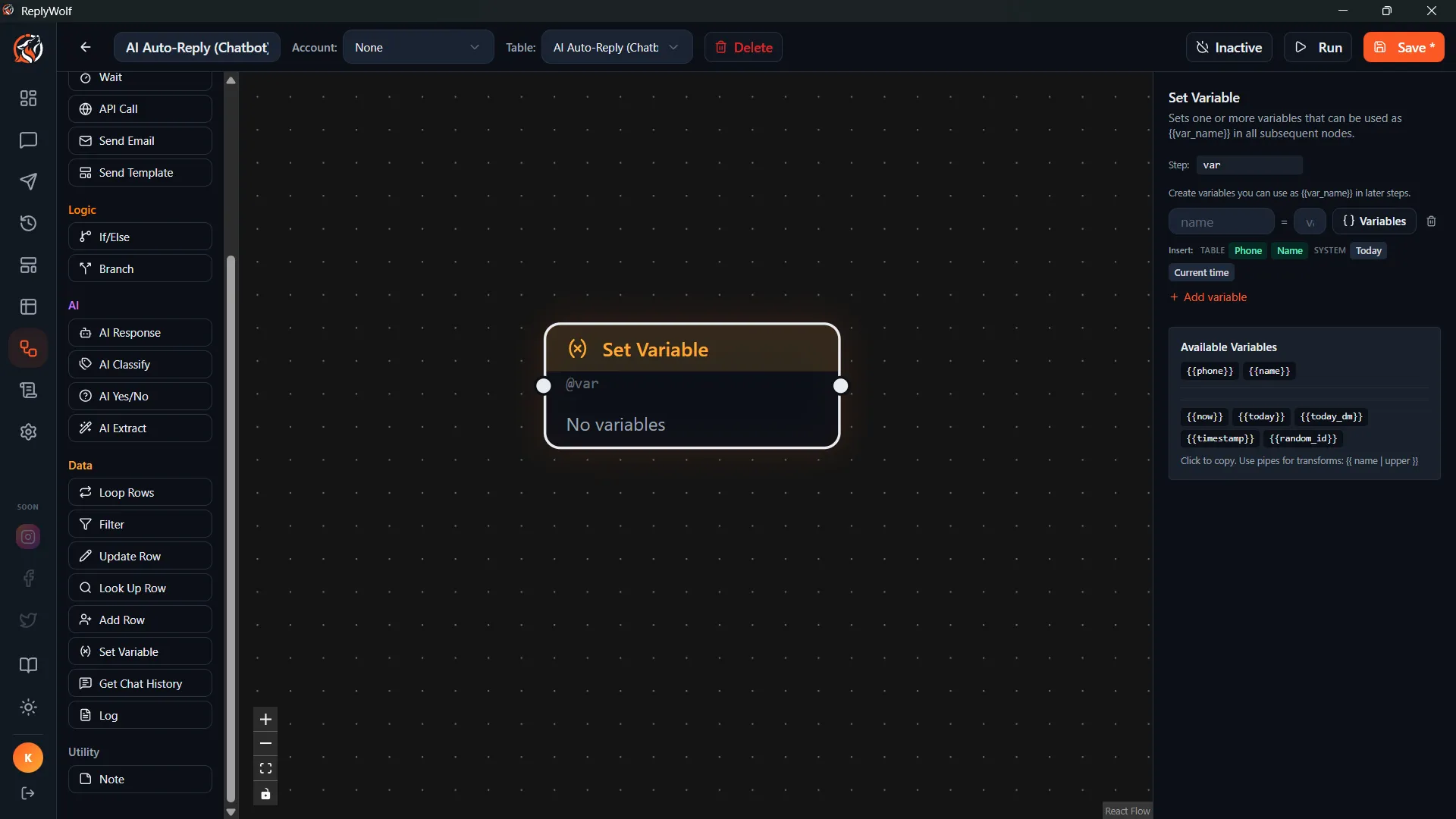 Set Variables