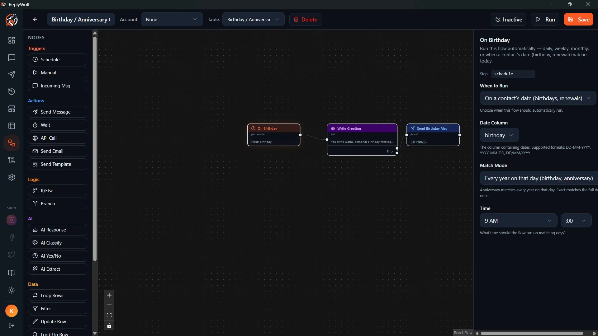 Flow Editor Layout