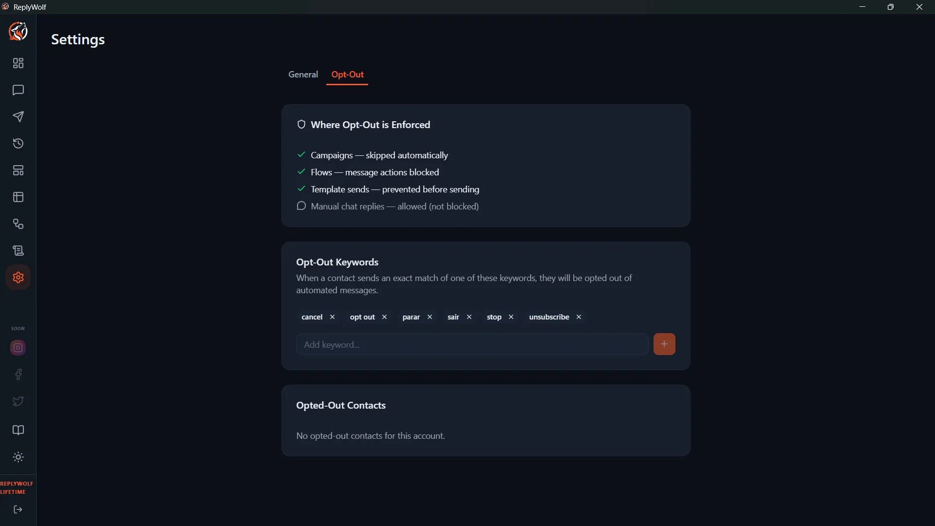 Opt-Out Keywords