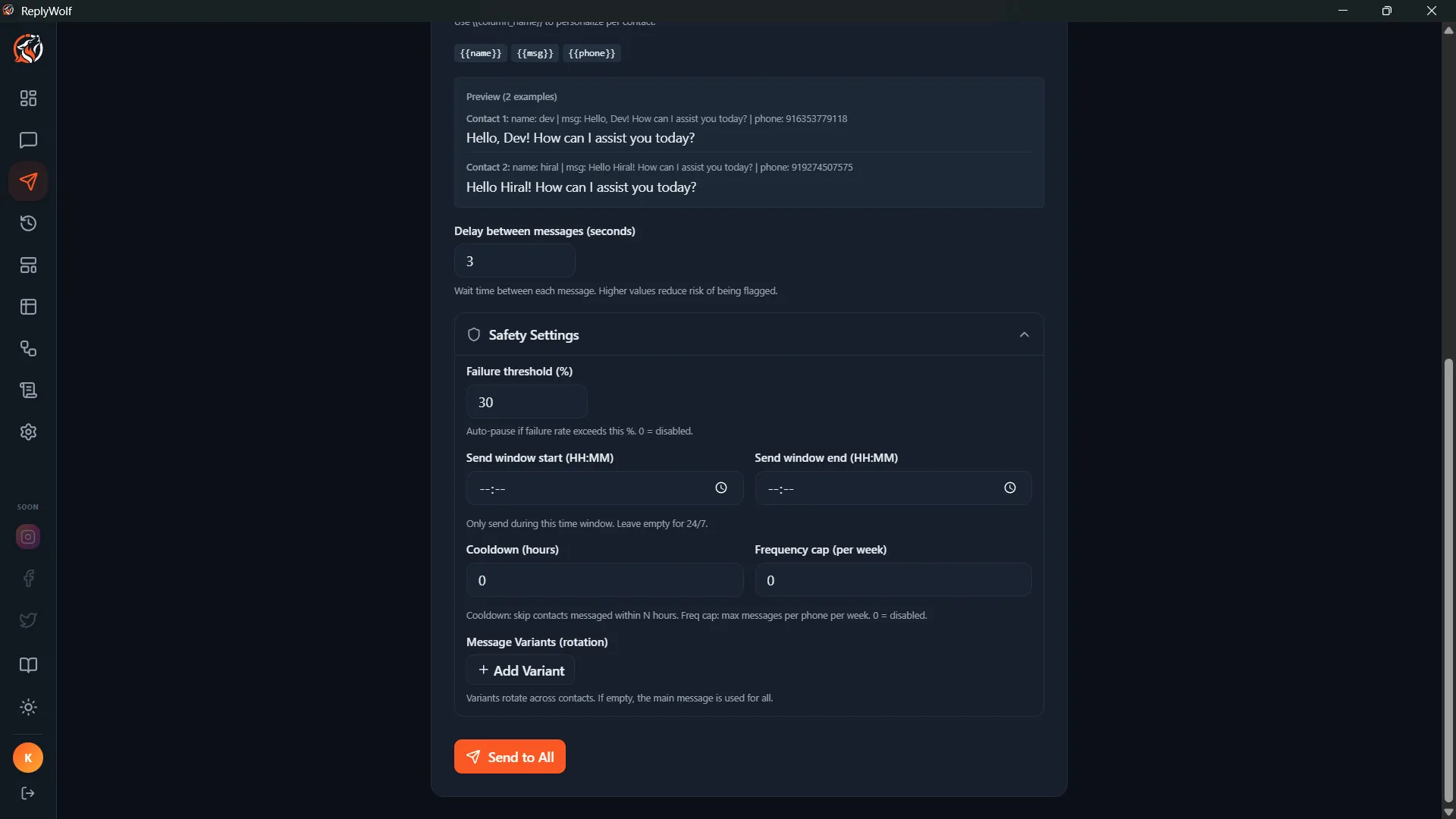 Safety Settings